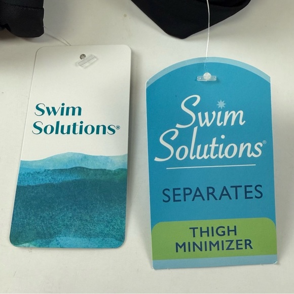 Swim Solutions Boyshorts Womens 24W Black Thigh Minimizer Swim Bottom - Picture 3 of 10